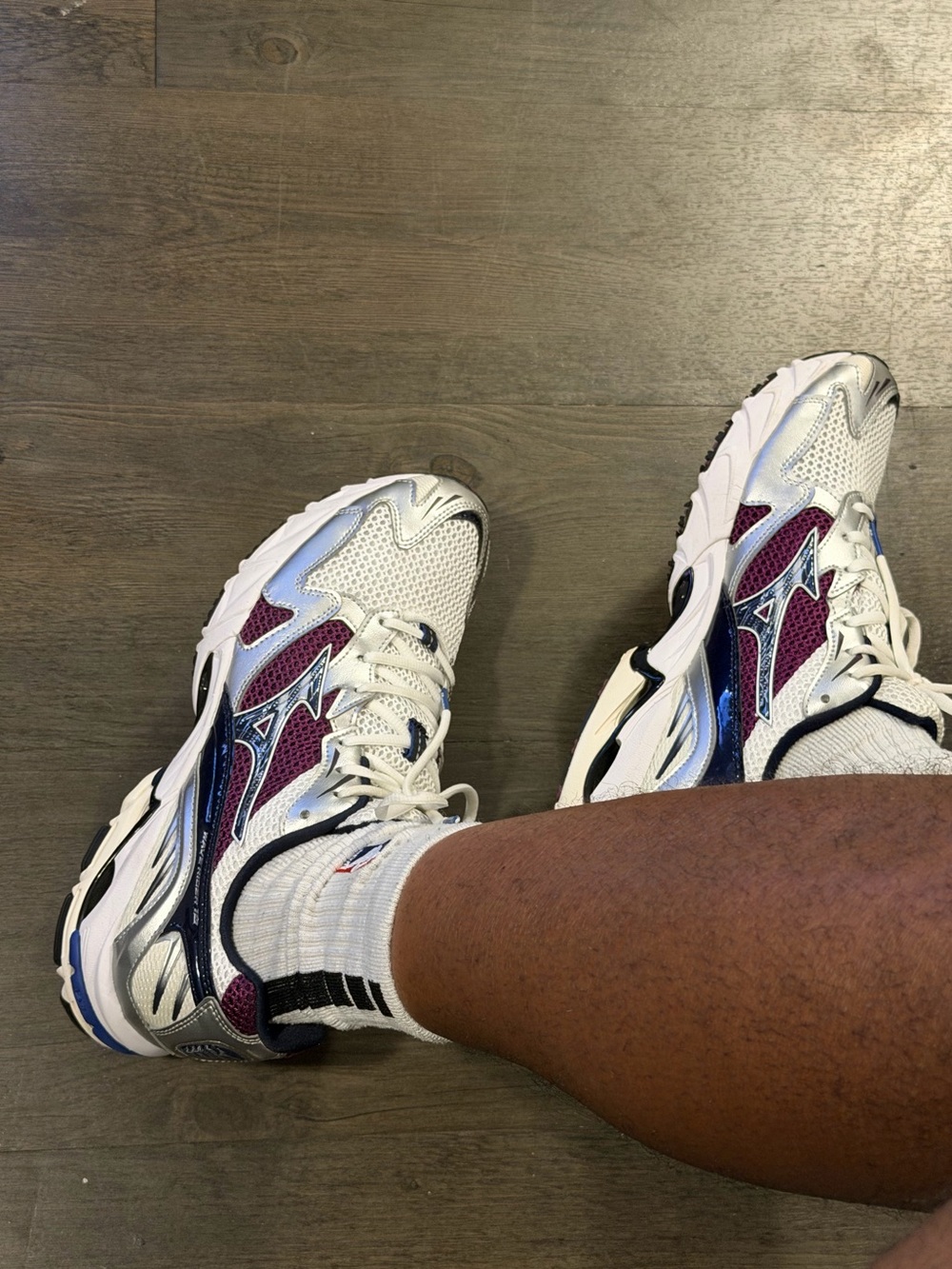 Mizuno Wave Rider 10 White Dark Purple